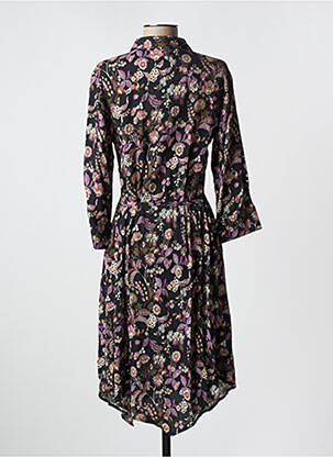 Rochie midi imprimeu floral mâneci lungi negru LES P'TITES BOMBES femeie