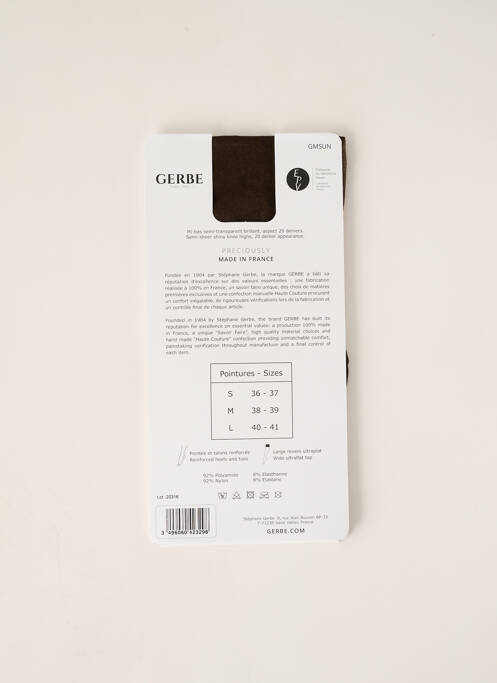 Șosete menținere elastică maro GERBE femme