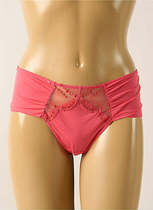 Tanga efect material satinat roz LEJABY femeie