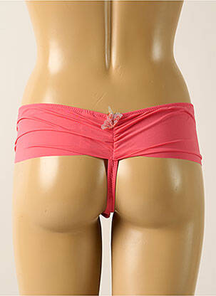 Tanga efect material satinat roz LEJABY femeie