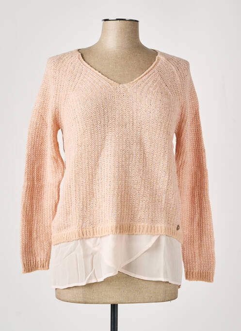 Pulover guler în v mâneci lungi roz SALSA femme