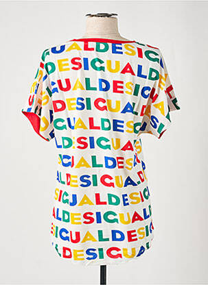 Tricou imprimeu fantezie mâneci scurte alb DESIGUAL femeie