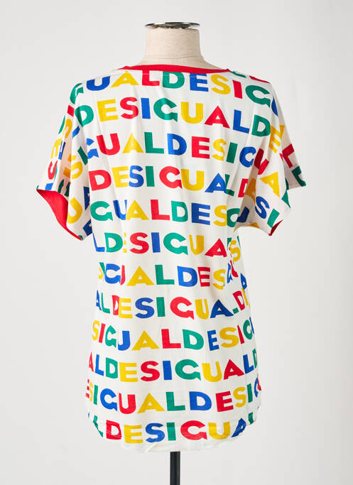 Tricou imprimeu fantezie mâneci scurte alb DESIGUAL femme