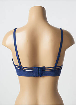 Sutien efect material satinat sutien cupe întregi cu decolteu înalt albastru PASSIONATA femeie