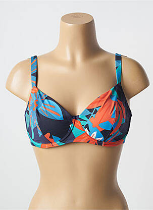 Sutien de costum de baie elasticitate sutien cupe întregi cu decolteu înalt albastru SIMONE PERELE femeie