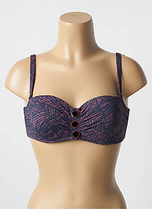 Sutien de costum de baie bretele elastice detașabile sutien balconet cu decolteu înalt violet SIMONE PERELE femeie