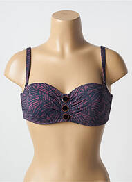 Sutien de costum de baie bretele elastice detașabile sutien balconet cu decolteu înalt violet SIMONE PERELE femme