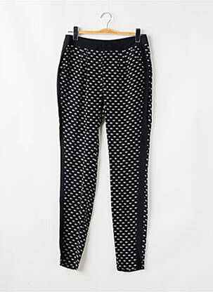 Pantalon chino broderie galoni laterali talie joasă negru MEXX femeie