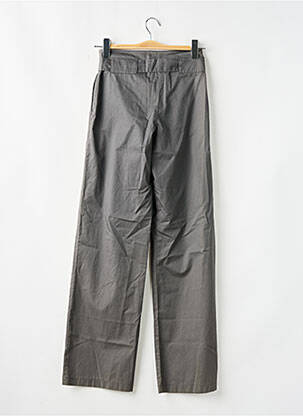 Pantalon drept țesătură poplin talie înaltă gri FLEUR DE SEL femeie