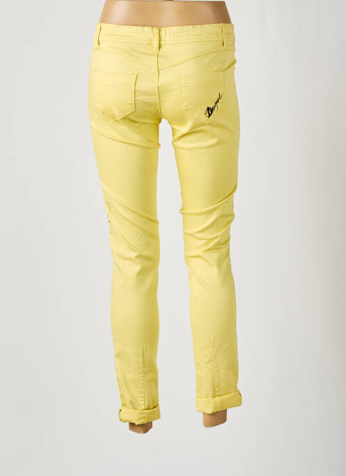 Blugi cu croială slim galben DESIGUAL femeie