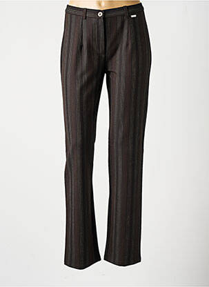 Pantalon drept talie cu cleme talie înaltă maro LEWINGER femeie
