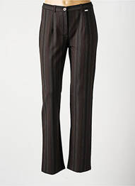 Pantalon drept țesătură crep talie înaltă maro LEWINGER femme