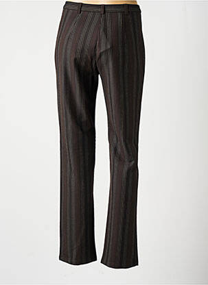 Pantalon drept talie cu cleme talie înaltă maro LEWINGER femeie