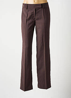 Pantalon drept țesătură crep talie joasă maro S.C FASHION femeie