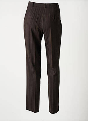Pantalon drept țesătură crep talie înaltă maro C. TA TOI femeie