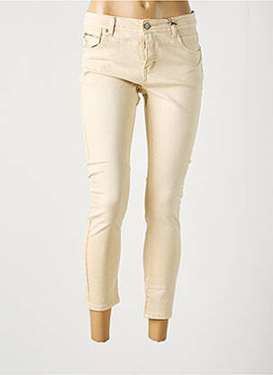 Pantalon 7/8 elasticitate talie joasă bej BROADWAY femeie