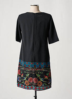 Rochie scurtă închidere cu fermoar la spate mâneci scurte negru DESIGUAL femeie