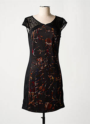 Rochie scurtă închidere cu fermoar la spate mâneci scurte negru SMASH WEAR femeie