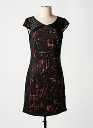 Rochie scurtă închidere cu fermoar la spate mâneci scurte negru SMASH WEAR femme