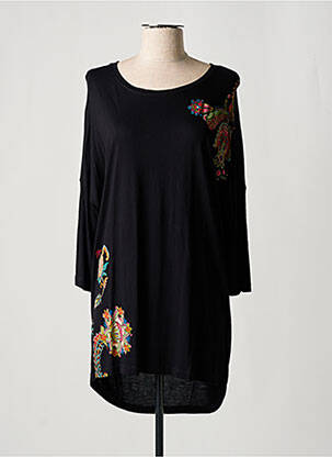 Tunică mâneci lungi negru DESIGUAL femeie