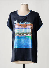 Tricou imprimeu fantezie mâneci scurte albastru GARCIA femeie