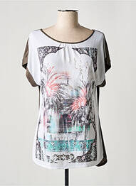 Tricou elasticitate mâneci scurte maro OLSEN femme