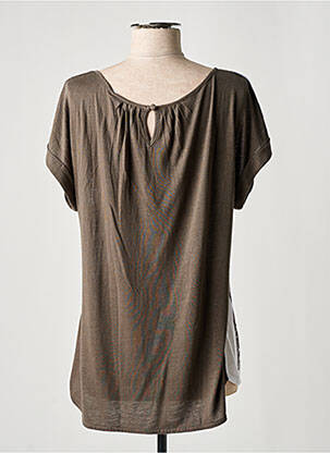 Tricou elasticitate mâneci scurte maro OLSEN femeie