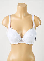 Sutien efect material satinat sutien cu susținere înaltă și burete detașabil alb AUBADE femme