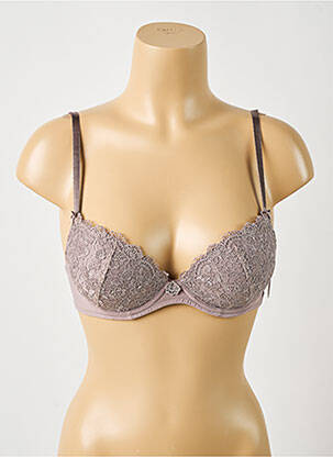 Sutien efect material satinat top sutien push-up gri AUBADE femeie