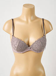 Sutien efect material satinat top sutien push-up gri AUBADE femme
