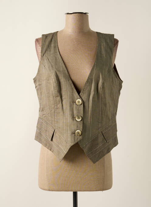 Vestă fără mâneci gri FLEUR DE SEL femeie