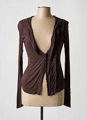 Vestă cu mâneci lungi maro DOUBLE ONE PEACE femeie