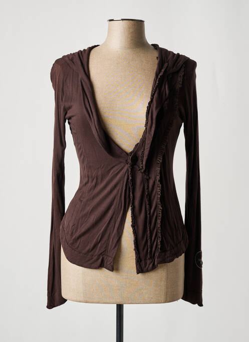 Vestă cu mâneci lungi maro DOUBLE ONE PEACE femeie