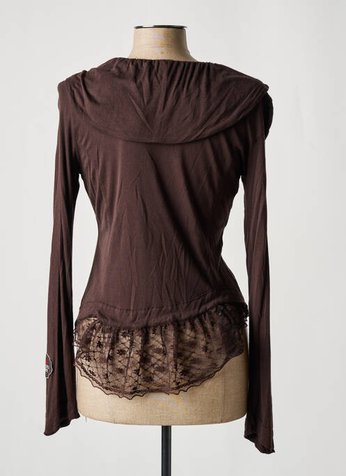 Vestă cu mâneci lungi maro DOUBLE ONE PEACE femeie