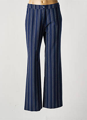 Pantalon drept talie cu cleme talie înaltă albastru OLSEN femeie