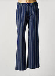 Pantalon drept țesătură crep talie înaltă albastru OLSEN femme