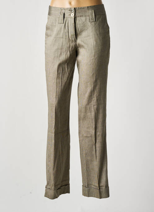 Pantalon drept maro FLEUR DE SEL femeie