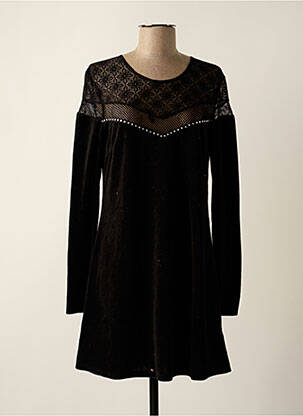 Rochie scurtă croială evazată mâneci lungi negru GUESS femeie