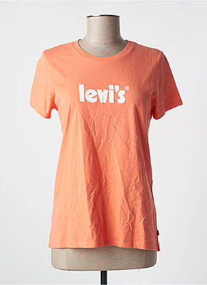 Tricou serigrafie flockată mâneci scurte portocalie LEVI'S femeie