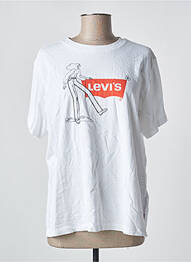 Tricou serigrafie flockată mâneci scurte alb LEVI'S femeie
