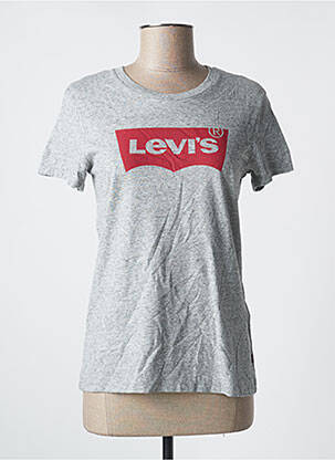 Tricou serigrafie flockată mâneci scurte gri LEVI'S femeie