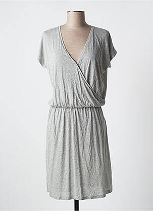 Rochie midi croială fluidă mâneci scurte gri ABSOLUT CASHMERE femeie