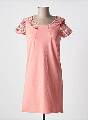 Rochie scurtă mâneci scurte mâneci scurte roz NAF NAF femeie