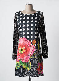 Rochie scurtă închidere cu fermoar la spate mâneci lungi negru DESIGUAL femme
