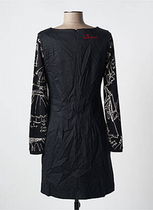 Rochie scurtă închidere cu fermoar la spate mâneci lungi negru DESIGUAL femeie