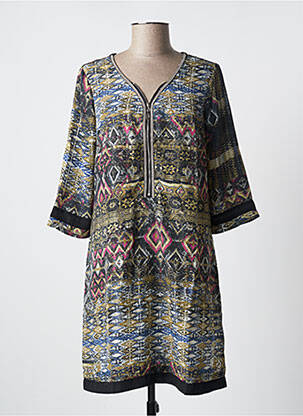 Rochie scurtă croială fluidă mâneci 3/4 negru SOGGO femeie