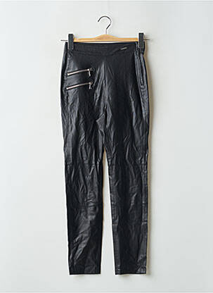 Pantalon drept talie cu cleme talie înaltă negru GUESS femeie