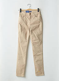 Pantalon slim țesătură poplin talie înaltă bej TRUSSARDI JEANS femme