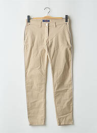 Pantalon chino broderie galoni laterali talie joasă bej TRUSSARDI JEANS femeie