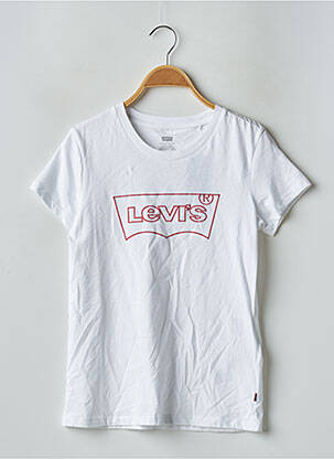 Tricou serigrafie flockată mâneci scurte alb LEVI'S femeie